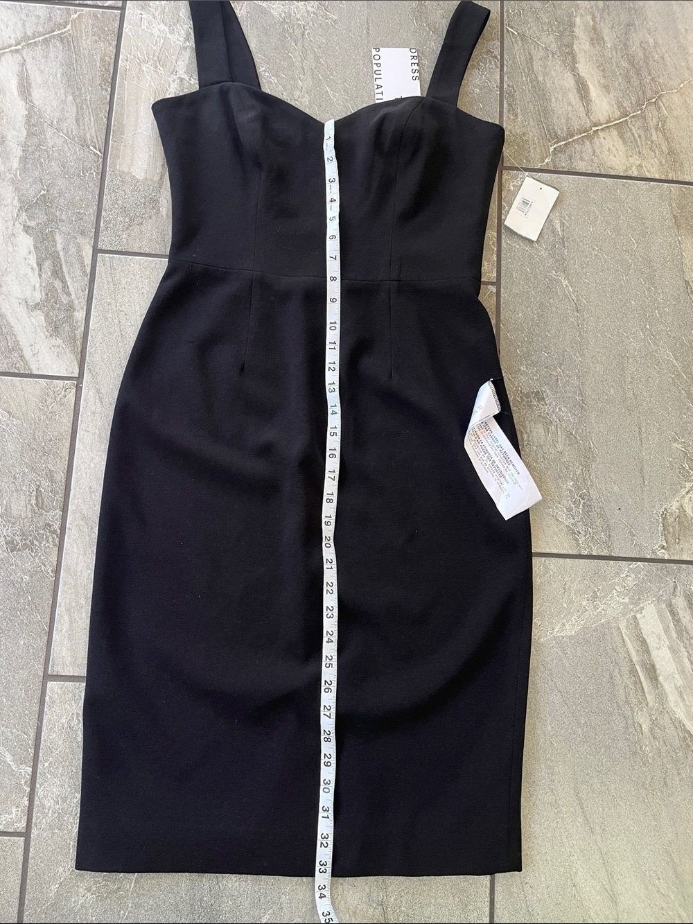 🖤 NWT Dress The Population Nicole Sweetheart Neck Black Size Medium Cocktail - Picture 8 of 9